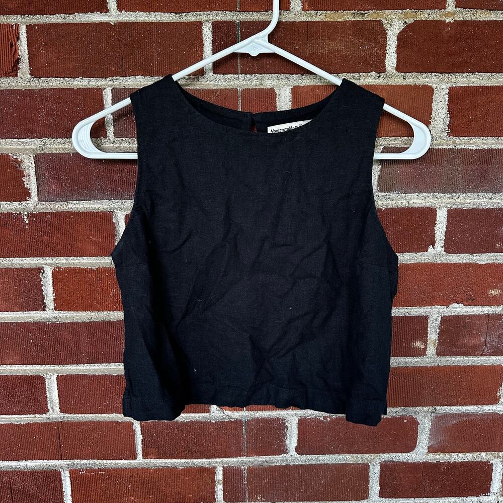 Abercrombie & Fitch Black Sleeveless Crop Tank Top Women XS Minimal